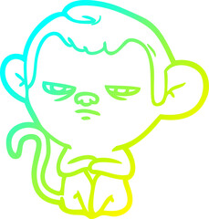 cold gradient line drawing cartoon monkey