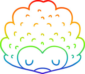rainbow gradient line drawing cartoon hedgehog