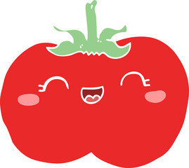 flat color style cartoon tomato