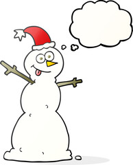 thought bubble cartoon snowman