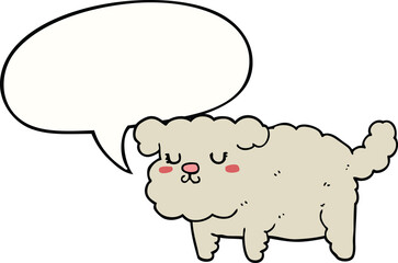 cartoon dog and speech bubble