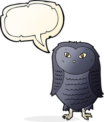 cartoon owl with speech bubble