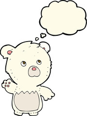 cartoon polar teddy bear with thought bubble