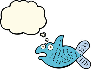 cartoon fish with thought bubble