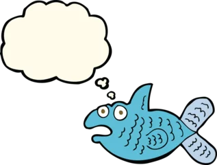 Badezimmer Foto Rückwand cartoon fish with thought bubble © lineartestpilot