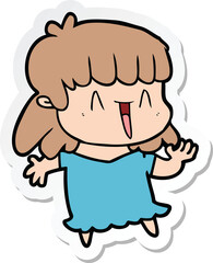 sticker of a cartoon woman