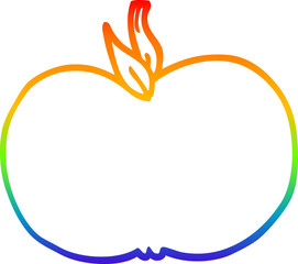 rainbow gradient line drawing cartoon juicy apple