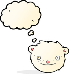 cartoon polar bear head with thought bubble