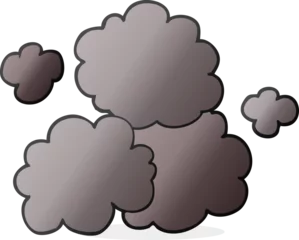 Rolgordijnen cartoon smoke cloud © lineartestpilot