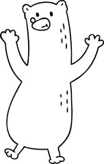 quirky line drawing cartoon bear
