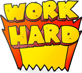 cartoon work hard symbol