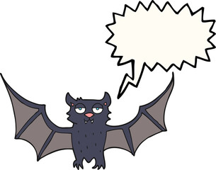 speech bubble cartoon halloween bat