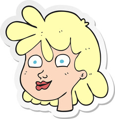 sticker of a cartoon female face