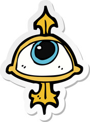 sticker of a cartoon eye symbol