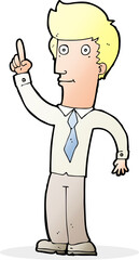cartoon friendly man with idea