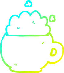 cold gradient line drawing cartoon frappacino