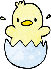 cute cartoon doodle chick