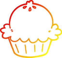 warm gradient line drawing cute cartoon pie