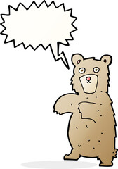 cartoon bear with speech bubble