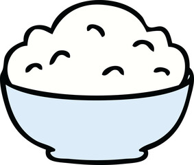 quirky hand drawn cartoon bowl of mash