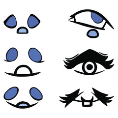 Eyes expressions vector file designs