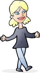 cartoon woman with no worries