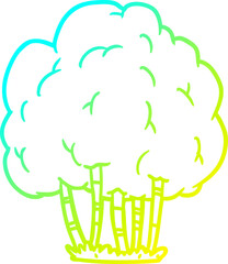 cold gradient line drawing Cartoon tree