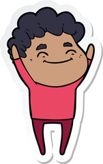 sticker of a cartoon friendly man