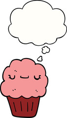 cartoon muffin and thought bubble