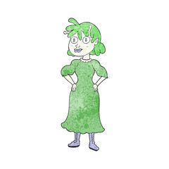 textured cartoon alien woman