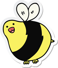 sticker of a cartoon bee