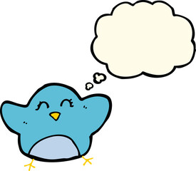 cartoon bird with thought bubble
