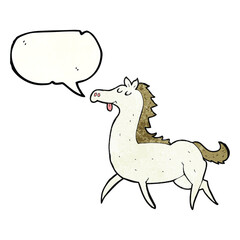 speech bubble textured cartoon horse