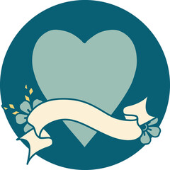 icon with banner of a heart