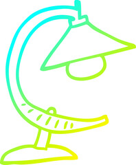cold gradient line drawing cartoon desk lamp