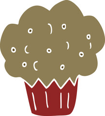flat color style cartoon muffin