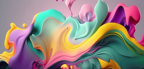 illustration of Colorful wavy abstract layers as panorama background wallpaper