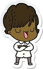 sticker of a cartoon woman talking