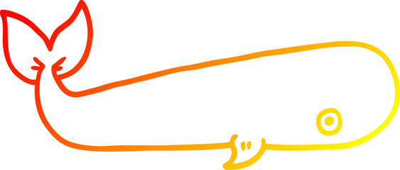 warm gradient line drawing cartoon sea whale