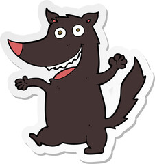Obraz na płótnie Canvas sticker of a cartoon happy wolf