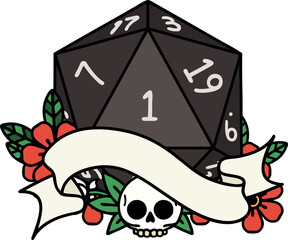 natural one d20 dice roll illustration
