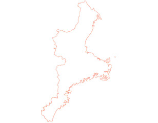 三重県　地図　白色　イラスト