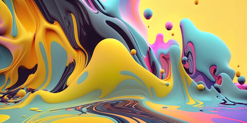 colorful abstact background with a wave of liquid paint