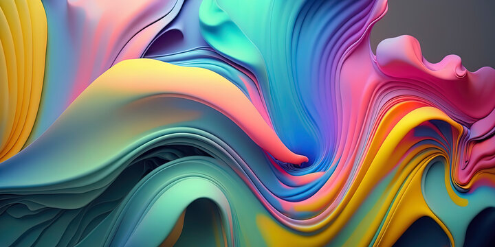colorful abstact background with a wave of liquid paint