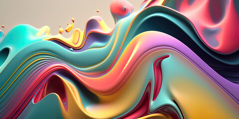 colorful abstact background with a wave of liquid paint