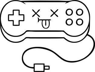 line drawing cartoon game controller