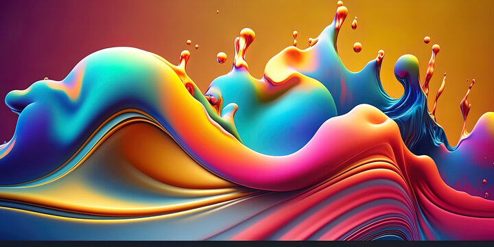 colorful abstact background with a wave of liquid paint