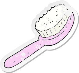 retro distressed sticker of a cartoon brush