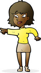 cartoon woman pointing