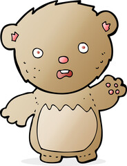 cartoon worried teddy bear